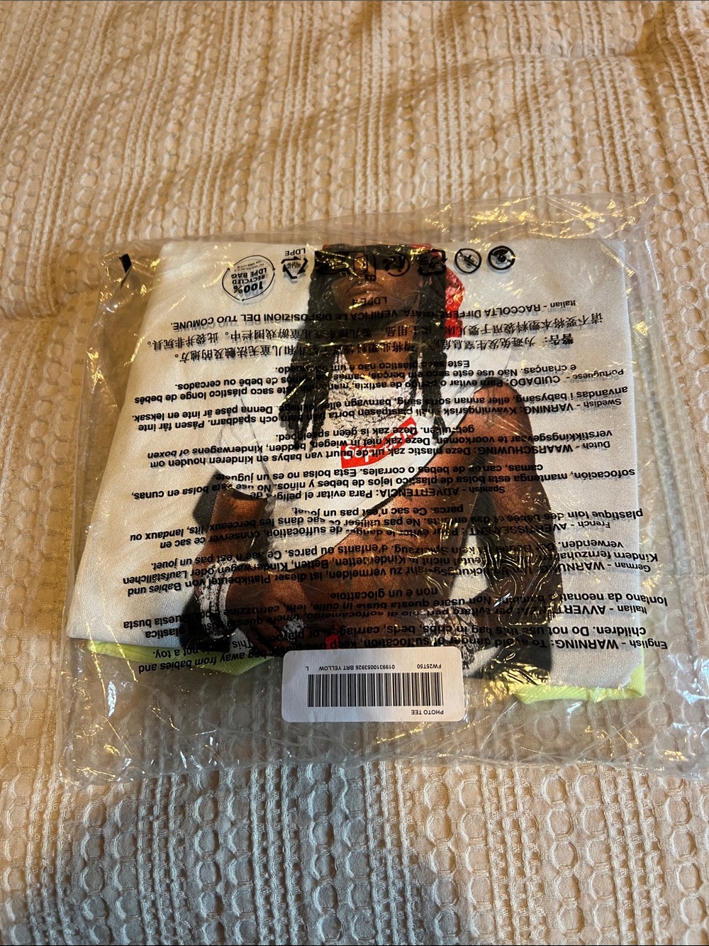 Supreme White Tee with Multicolor Graphic Girl Print